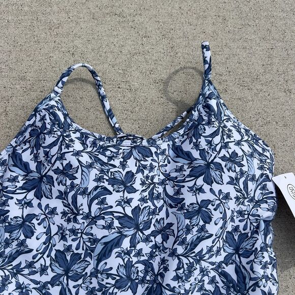 Sage Collective One Piece Jump Suit Activewear Romper Blue Floral NWT $85 Med - Picture 5 of 8